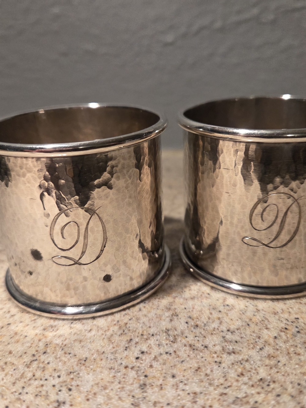 Set Of 2 Antique Sterling Silver Lieb's CLLO Napkin Rings